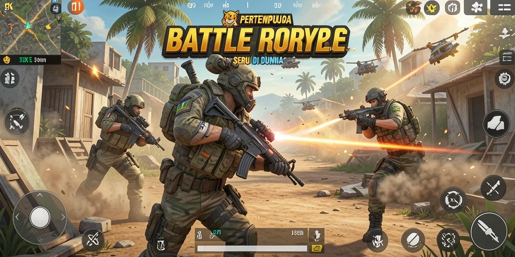 Gameplay 5ZK yang memukau dalam pertempuran Battle Royale.