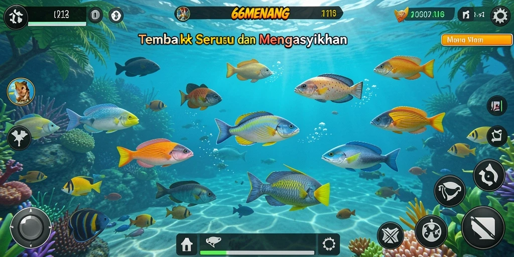 Tampilan gameplay menembak ikan yang seru di 66MENANG.