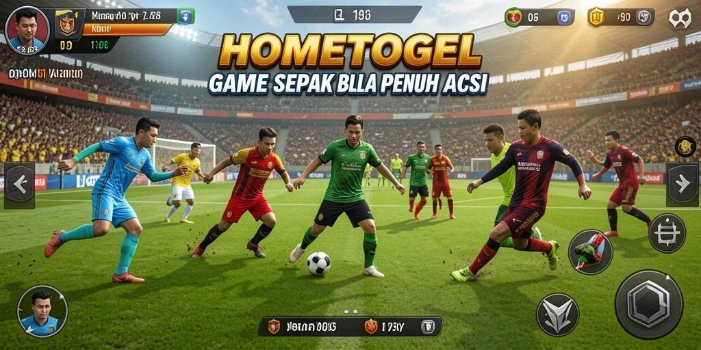 Tampilan gameplay sepak bola yang mengesankan di HOMETOGEL.