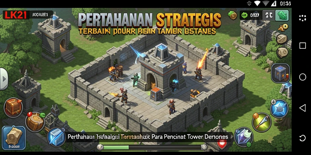 Gameplay LK21 yang menegangkan dalam pertahanan menara.