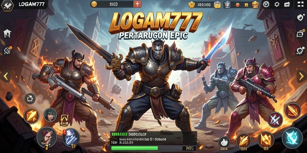 Tangkapan layar pertandingan intens di LOGAM777, menampilkan aksi Battle Royale.