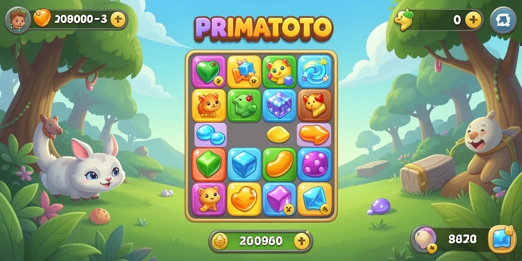 Tampilan menarik dari gameplay Match-3 yang menyenangkan.