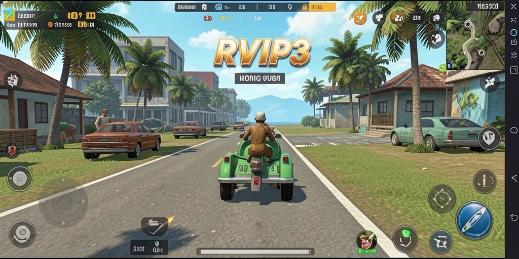 Tampilan gameplay RVIP3 yang menarik dan penuh warna.