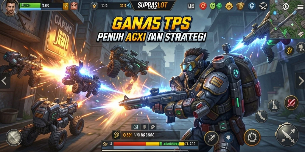 Tangkapan layar gameplay <strong>SUPRASLOT</strong> yang menunjukkan karakter dalam aksi menegangkan.