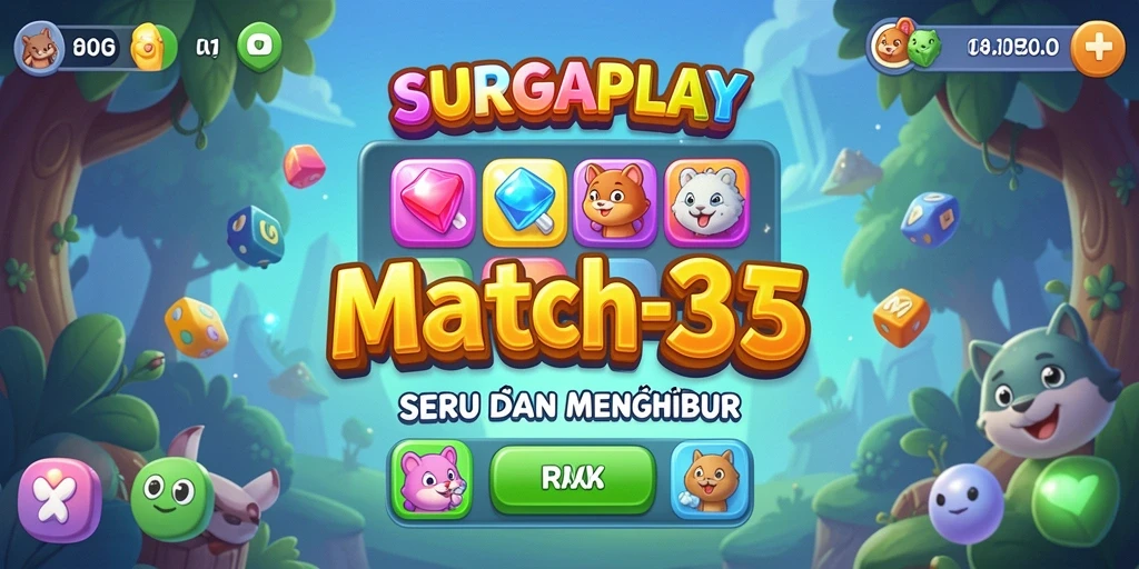 Tampilan menarik dari gameplay SURGAPLAY dengan warna cerah dan objek mencocok.